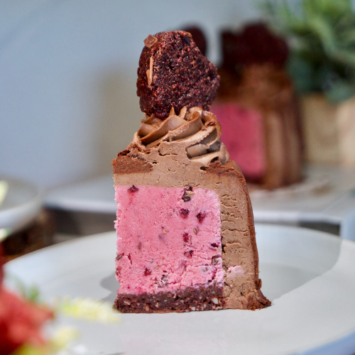 Red Velvet Cherry Ice Cream Cake